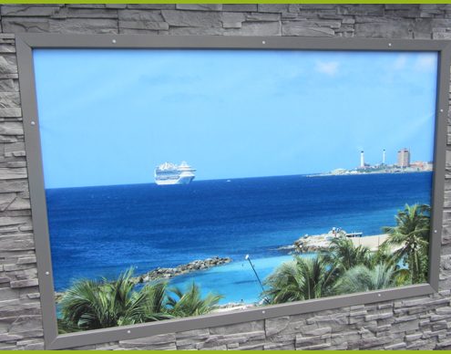 Gartenbanner mit Meerblick