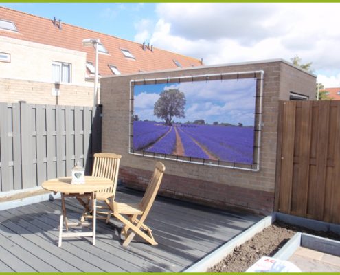 GartenBanner Beispiel 2 Aluminiumrahmen Gartenbanner Gartenposter beispiel18