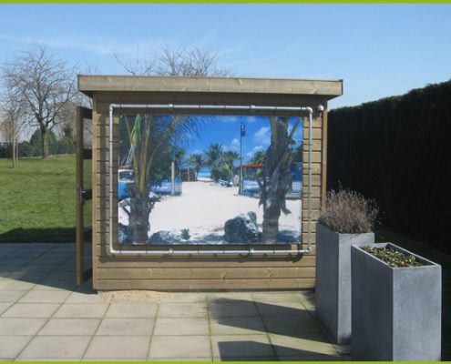 GartenBanner Beispiel 3 Aluminiumrahmen Gartenbanner Gartenposter beispiel61